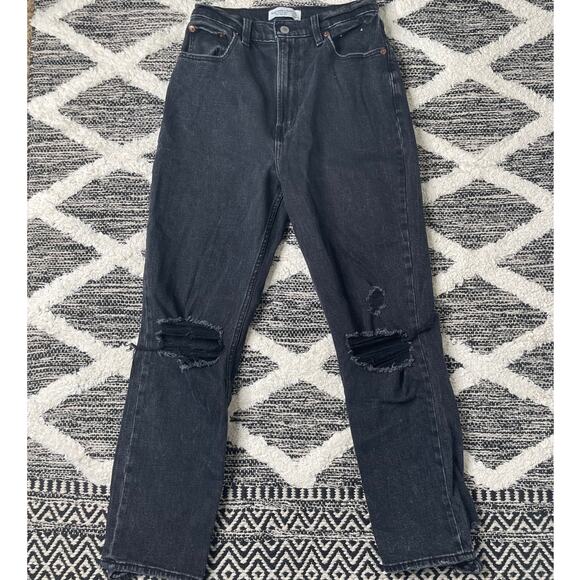 Abercrombie & Fitch The Ankle Straight Ultra High Rise Black Curve Love Jeans 27 - Picture 1 of 7